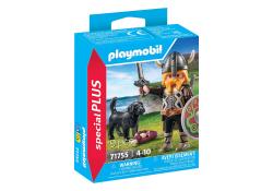 Playmobil Set mit einem Wikinger und einem Hund. Enthält eine Figur mit Schwert und Schild.