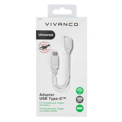 VIVANCO Adapter USB Type-C™ auf Micro USB 0,1 m weiß 