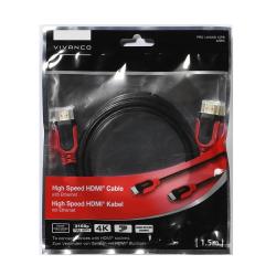 VIVANCO High Speed HDMI® Kabel mit Ethernet 1,5 m rot