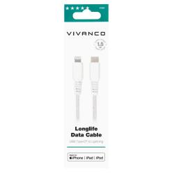 VIVANCO LongLife Daten- u. Ladekabel Lightning auf USB-Type-C™ 1,5 m weiß