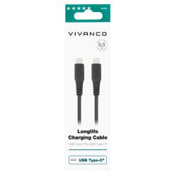 VIVANCO LongLife Daten- u. Ladekabel USB Type-C™ 0,5 m schwarz