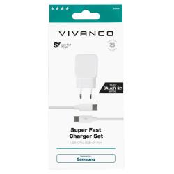 VIVANCO Schnellladegerät für Smartphones mit USB-C Anschluss 25 W weiß