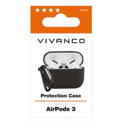 VIVANCO Protection Case für Apple AirPods 3 mit Karabiner schwarz