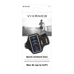 VIVANCO Sport Armband Größe XL für Smartphones bis zu 6,5‘‘ schwarz
