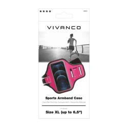 VIVANCO Sport Armband Größe XL für Smartphones bis zu 6,5‘‘ pink/schwarz