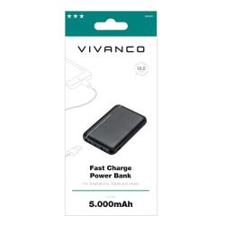 VIVANCO Fast Charge Power Bank 5.000 mAh 10.5 W schwarz
