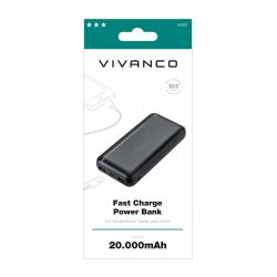 VIVANCO Fast Charge Power Bank 20.000 mAh 10.5 W schwarz