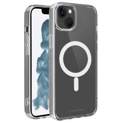 VIVANCO Mag Steady Cover für iPhone 14 unterstützt kabelloses Aufladen magnetisch transparent