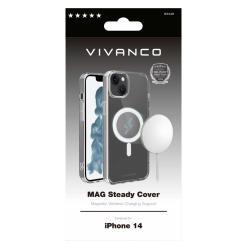 VIVANCO Mag Steady Cover für iPhone 14 unterstützt kabelloses Aufladen magnetisch transparent