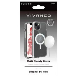 VIVANCO Mag Steady Cover für iPhone 14 Plus unterstützt kabelloses Laden magnetisch transparent