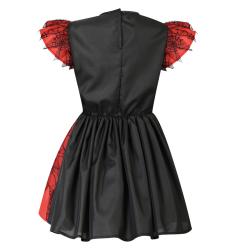 Kinderkostüm Spinnenhexe Größe 128 schwarz/rot