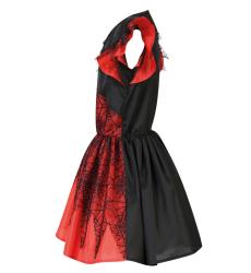 Kinderkostüm Spinnenhexe Größe 128 schwarz/rot