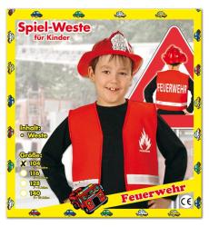 Spielweste Feuerwehr 1-teilig Größe 104 rot/weiß