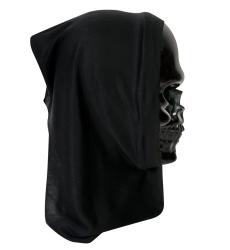 Halbmaske mit Haube schwarz