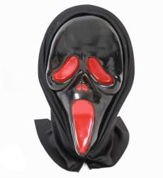 Horrormaske Geist mit Haube schwarz/rot