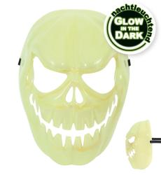 Horrormaske Kürbis Glow in the dark weiß