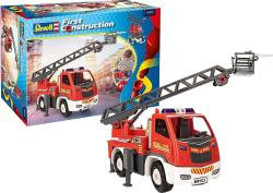 REVELL First Construction Feuerwehrauto Leiterwagen 74 Teile rot