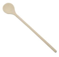 Holzlöffel mit langem Griff und runder Laffe. Unbehandelt und schlicht.