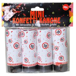 Mini Konfetti-Kanone zum 18. Geburtstag bunt