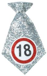 Mini-Krawatte - 18. Geburtstag, silber 