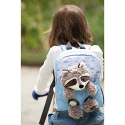 NICI Rucksack mit Plüschtier Waschbär 21 x 26 cm blau