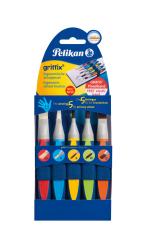 Set von fünf ergonomischen Schulpinseln in verschiedenen Farben. Pinselgrößen 6, 10, 12. Enthält ein kostenloses elastisches Band.