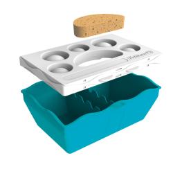 Verpackung für Malzubehörset S von Pelikan. Enthält Mischpalette, Wasserbox und Schwamm.