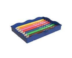 Kreativset mit verschiedenen Malutensilien. Enthält Buntstifte, Wasserfarben, Pinsel und Knete.