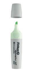 Grüner Textmarker mit abgerundeter Spitze. Der Körper ist aus recyceltem Kunststoff.