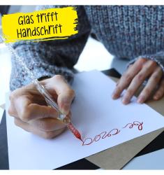 ONLINE Kalligrafie-Set Glas-Federkiel inkl. Tintenglas 