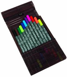 ONLINE Calli.Brush Double Tip Pens, 11 Stück im Bambus-Etui (Hand Lettering + Brush Lettering) 