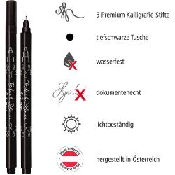 ONLINE Black Handlettering-Set 5 Kalligraphiestifte schwarz