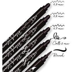 ONLINE Black Handlettering-Set 5 Kalligraphiestifte schwarz