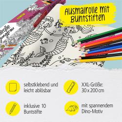 Ausmalrolle Meerjungfrau 30 x 200 cm selbstklebend inklusive 10 Buntstifte