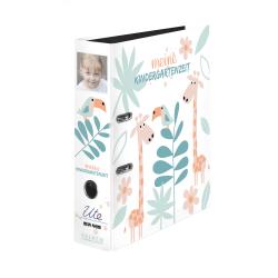Ordner mit dem Titel 'meine Kindergartenzeit'. Bunte Tiermotive und Platz für ein Foto auf der Vorderseite.