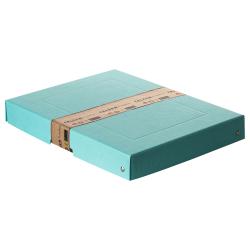Türkisfarbene Box, flach und rechteckig. Material wirkt stabil. Keine auffälligen Muster oder Verzierungen.