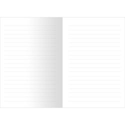 Offenes Notizbuch mit linierter Seiten. Keine weiteren Inhalte sichtbar.