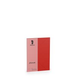 Rosa und rote Klappkarte mit dem Logo von Rössler. Die Karte ist schlicht und hat eine glatte Oberfläche.