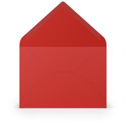 Rosa und rote Klappkarte mit dem Logo von Rössler. Die Karte ist schlicht und hat eine glatte Oberfläche.