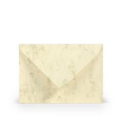 Beige Umschlag mit marmorierter Oberfläche. Logo von Rössler und der Schriftzug 'Coloretti' sichtbar.