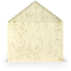 Beige Umschlag mit marmorierter Oberfläche. Logo von Rössler und Schriftzug Coloretti.