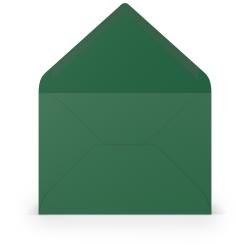 Grüne Klappkarte mit grauem Umschlag. Auf der Vorderseite das Logo von Rössler.