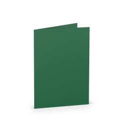 Grünes Notizbuch mit grauem Deckblatt. Logo oben links. A6-Format, 225 g/m², 105 x 148 mm. Geeignet für Kopierer und Drucker.