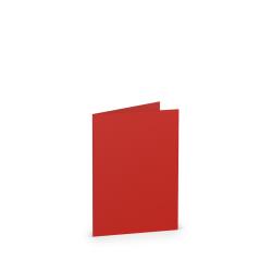Rotes Notizbuch mit dem Logo von Rössler. Es hat eine glatte Oberfläche und ist im A7 Format.