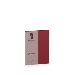 Notizbuch in rot und grau mit dem Logo von Rössler. Format A7, 225 g/m².
