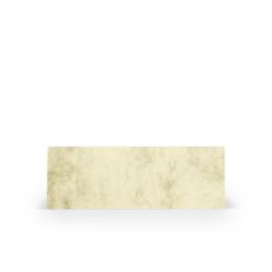 Beige Tischkarte mit marmorierter Oberfläche. Logo von Rössler oben und Platz für Namen.