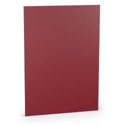 Rotes Papier in A4-Größe mit glatter Oberfläche. Oben links ist ein Logo und unten links eine Beschreibung.