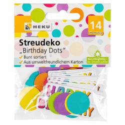 HEKU Streudeko Birthday Dots recyclingfähig mehrere Farben