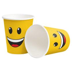 HEKU Pappbecher Smiley 250 ml 10 Stück gelb