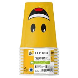 HEKU Pappbecher Smiley 250 ml 10 Stück gelb